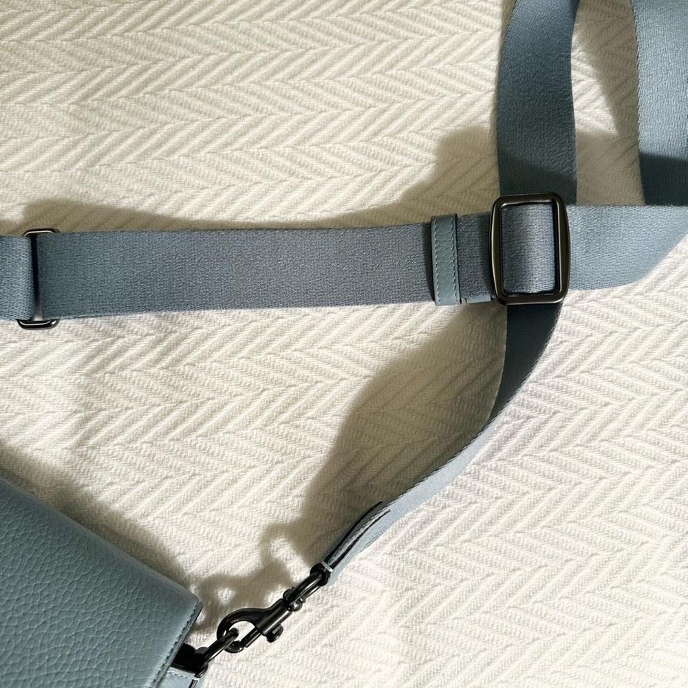 Coach Dusty Blue Leather Crossbody Convertible Bag - Picture 4 of 6
